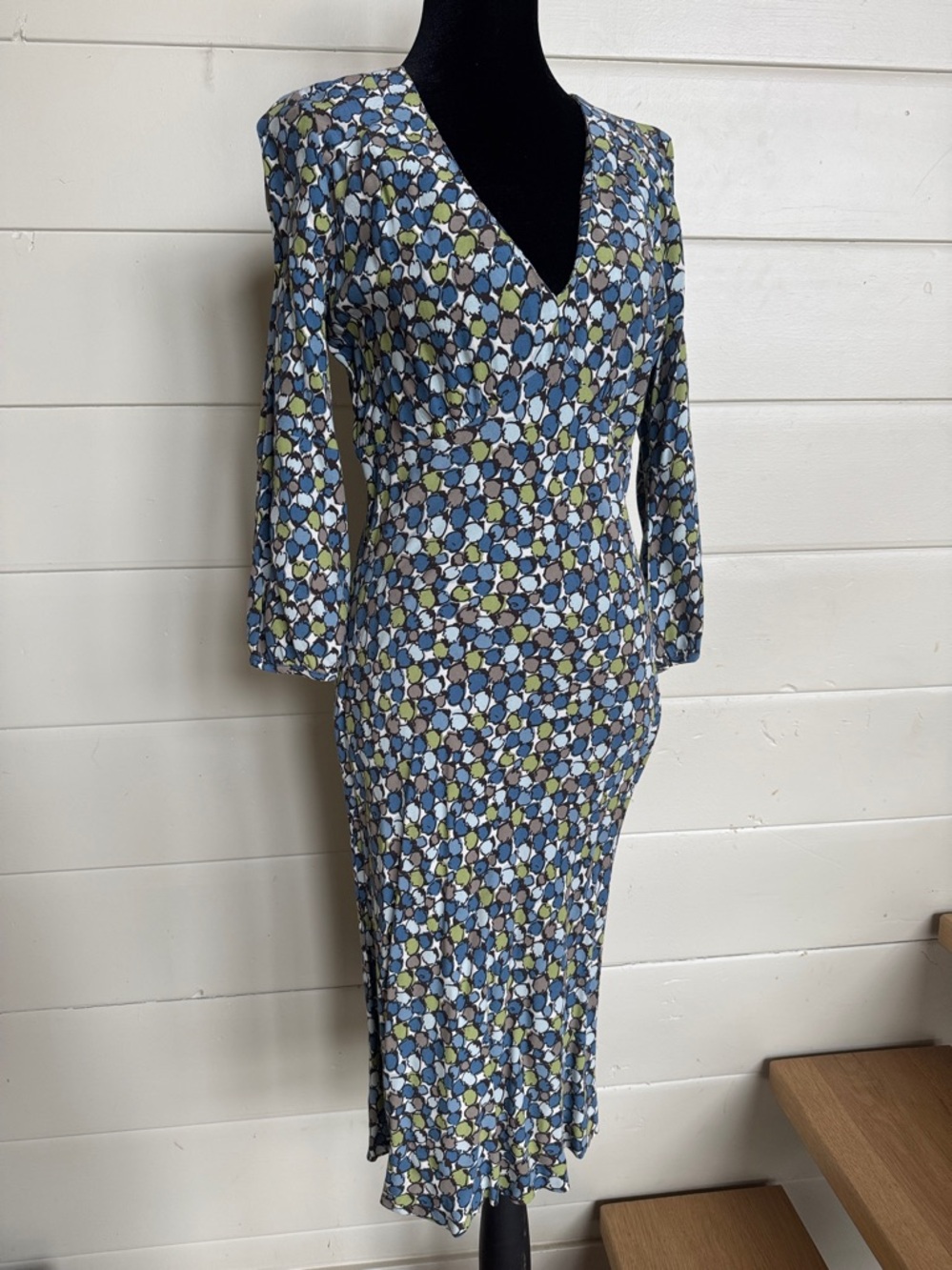 Boden Geometric Print Midi Viscose Dress Women's Size 4